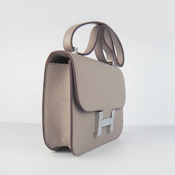 7A Hermes Oxhide Leather Message Bag Grey H017